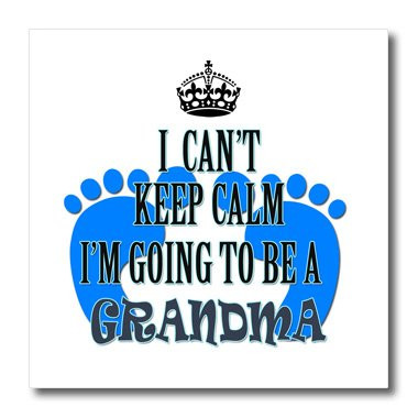3dRose ht_218174_1 I Cant Keep Calm I'm Going to be a Grandma Baby Boy Funny Saying Iron on Heat Transfer for White Material, 8" x 8"