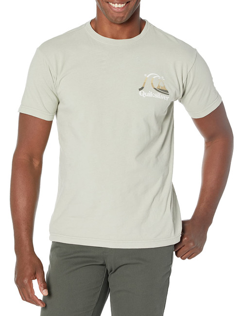Quiksilver Men's Island Time Short Sleeve Tee Shirt, Desert SAGE, Medium