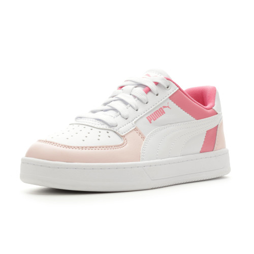 PUMA Caven 2.0 Block Sneaker, White-Silver Sky-Strawberry Burst, 5 US Unisex Big Kid