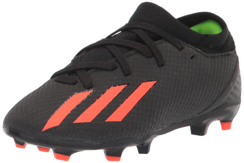 adidas X Speedportal.3 Firm Ground Soccer Shoe, Black/Solar Red/Solar Green, 5 US Unisex Big Kid