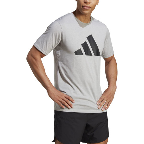 adidas Men's Training Essentials Feel Ready Logo T-Shirt Medium Grey Heather/Black Small