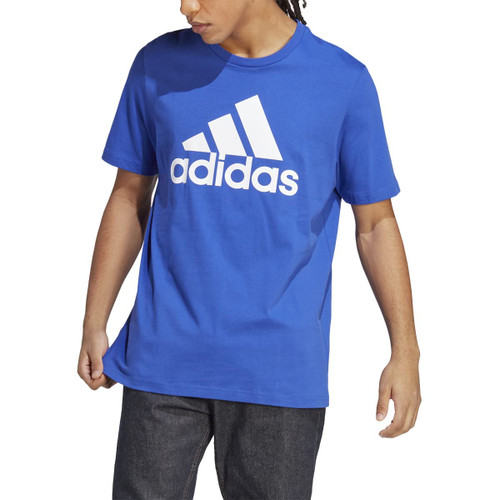 adidas Men's Essentials Single Jersey Big Logo T-Shirt, Semi Lucid Blue, Small