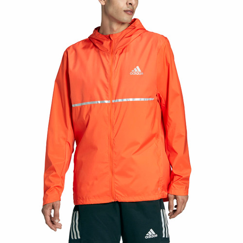 adidas Men's Own The Run Jacket, Semi Impact Orange/Reflective Silver, Small