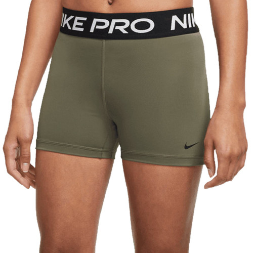 Nike Womens Pro 3" Shorts (Medium Olive/Black/Black, Medium)