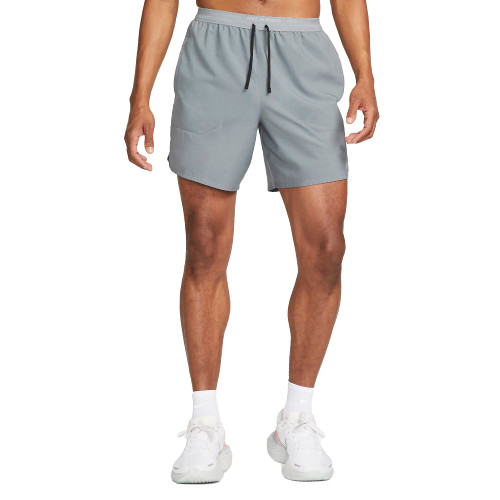 Nike Stride Men's Dri-FIT 7" Unlined Running Shorts (as1, Alpha, xx_l, Regular, Regular, Smoke Grey/Black)