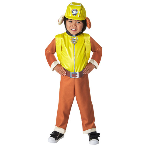Rubie's Toddler Paw Patrol Rubble Costume Jumpsuit, Headpiece, and Pup-Pack, As Shown, 2T