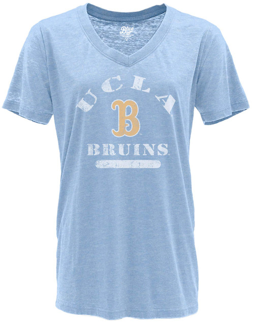 Blue 84 Women's UCLA Bruins V-neck Burnout T Shirt, Ucla Bruins Cornflower Blue, Small Blue 84 Women's UCLA Bruins V-neck Burnout T Shirt, Ucla Bruins Cornflower Blue, Small