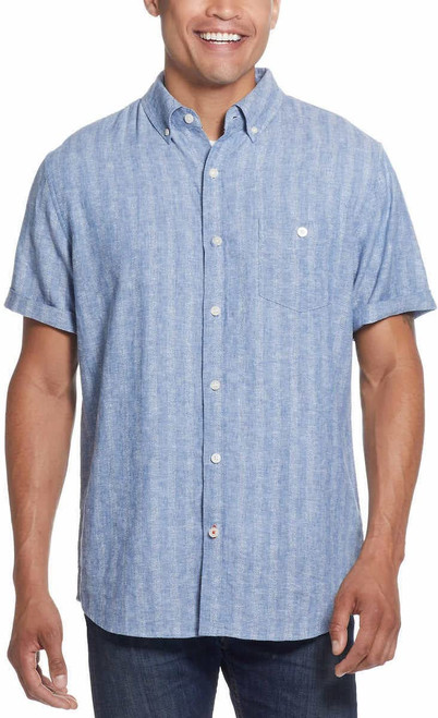 Weatherproof Vintage Mens Short Sleeve Woven Shirt (as1, Alpha, l, Regular, Regular, Blue)
