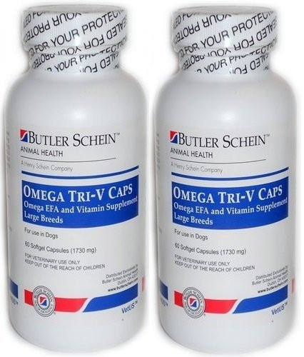Butler-Schein Omega Tri-V Supplement for Dogs Over 61 lbs, 60 Softgel Capsules, Pack of 2