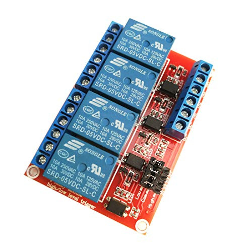 4-Way 5V Relay Module with Optocoupler Isolation Support High and Low Level Trigger Relay Red Board