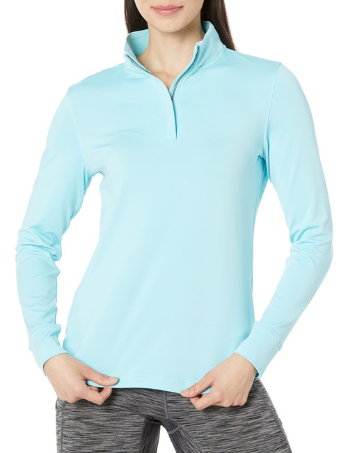 Under Armour Women's Standard Zinger Short Sleeve Quarter Zip, (421) Blue Foam / / Metallic Silver, Large