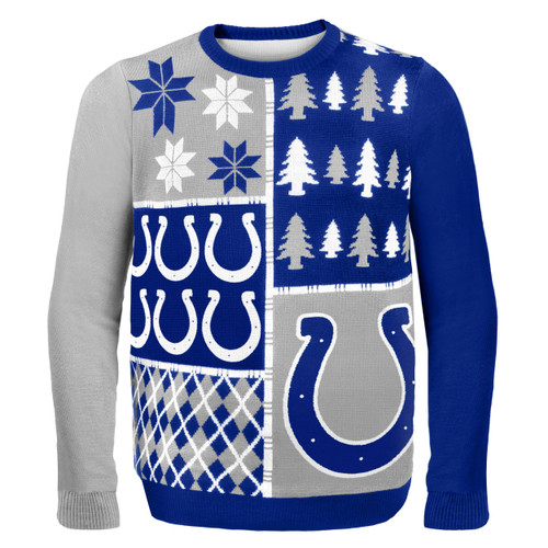 FOCO mens NFL Busy Block Ugly Sweater, Team Color, 9-516 US