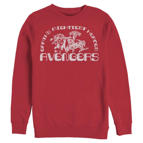 Marvel Men's Classic Avengers Pullover Crew Fleece, Red, X-Large