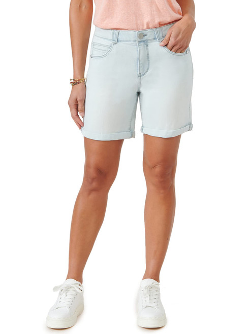 Democracy Women's 7" "Ab Solution High Rise Short, Powder Blue, 10