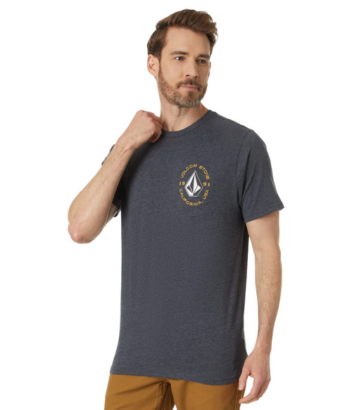 Volcom Men's Regular Dragnaut Short Sleeve Tee, Dark Black Heather, Small