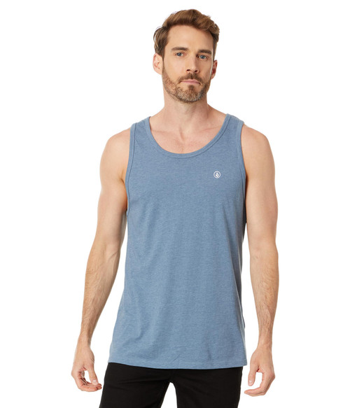 Volcom Men's Solid Heather Tank, Stormy Blue-New, Large
