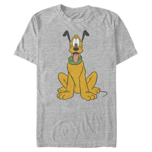 Disney Big & Tall Classic Mickey Traditional Pluto Men's Tops Short Sleeve Tee Shirt, Athletic Heather, X-Large Tall