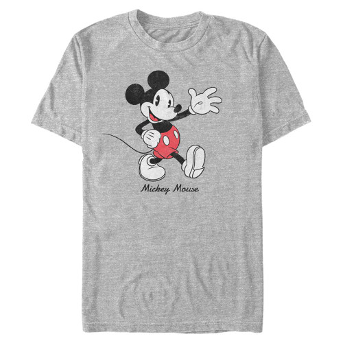 Disney Big & Tall Classic Mickey Men's Tops Short Sleeve Tee Shirt, Athletic Heather, 3X-Large