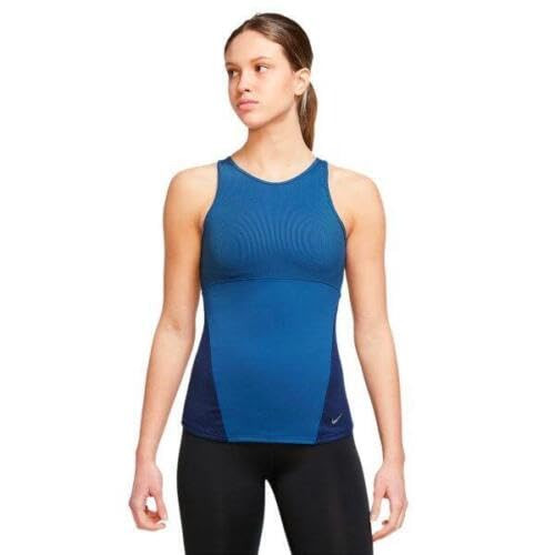 Nike Womens Yoga Sleeves Tank Top (as1, Alpha, x_s, Regular, Regular) Blue