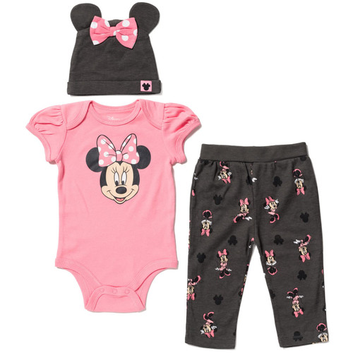 Disney Minnie Mouse Newborn Baby Boy or Girl Mix N' Match Bodysuit Pants and Hat 3 Piece Outfit Set Pink/Black 3-6 Months Disney Minnie Mouse Newborn Baby Boy or Girl Mix N' Match Bodysuit Pants and Hat 3 Piece Outfit Set Pink/Black 3-6 Months