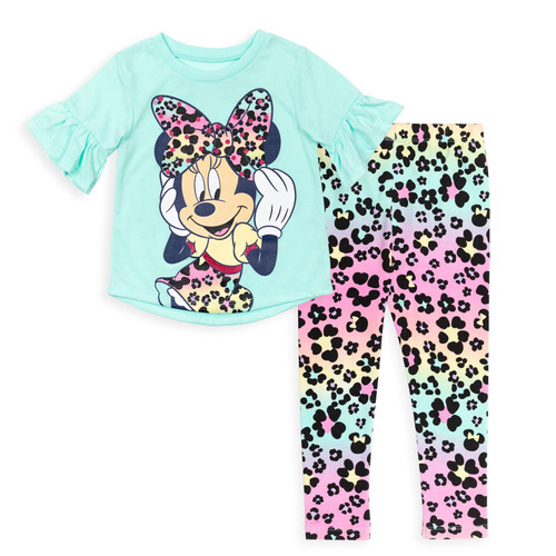 Disney Minnie Mouse Little Girls Graphic T-Shirt & Leggings Blue 6-6X