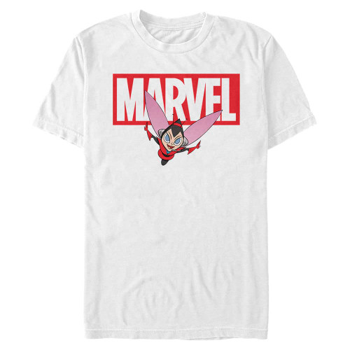 Marvel Big & Tall Classic Brick Wasp Men's Tops Short Sleeve Tee Shirt, White, 4X-Large