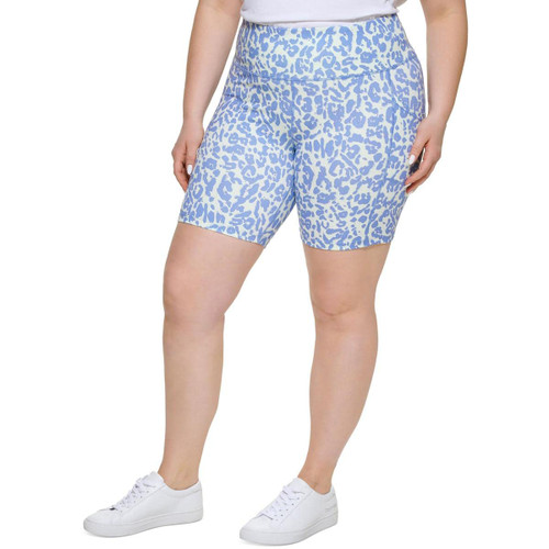 Calvin Klein Performance Womens Plus Fitness Running Bike Short Blue 3X