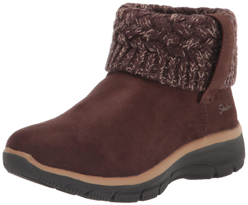 Skechers Women's Easy Going-Cozy Weather Ankle Boot, Chocolate, 5.5