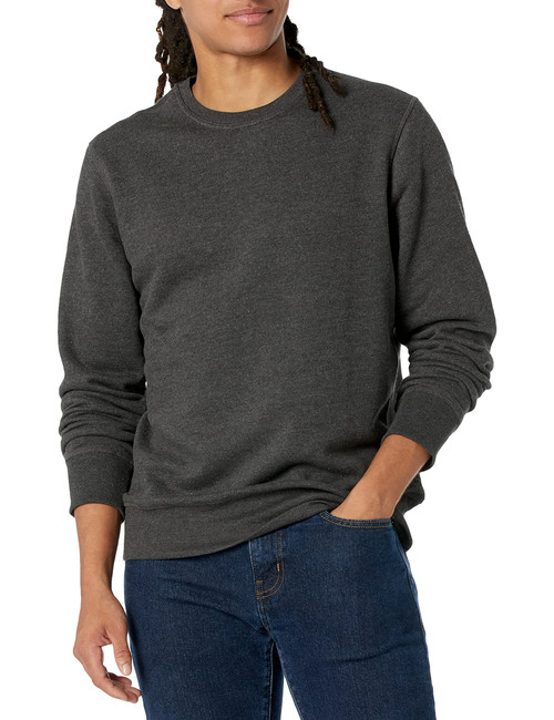 Amazon Essentials Men's Fleece Crewneck Sweatshirt (Available in Big & Tall), Charcoal Heather, XX-Large Big Tall