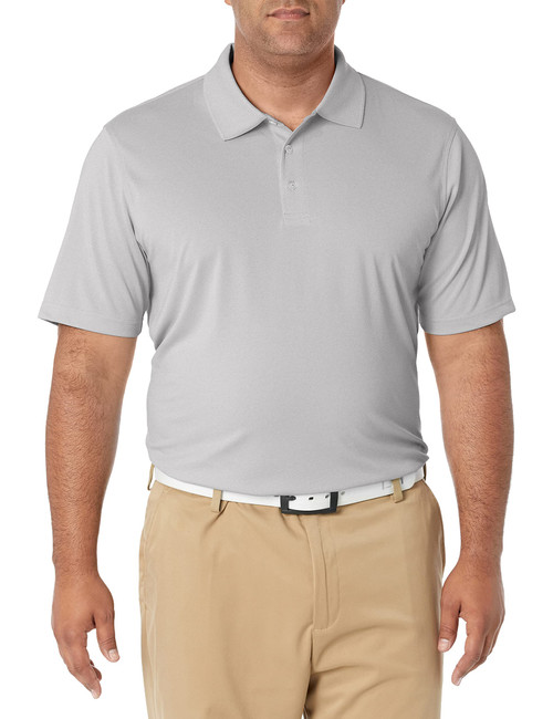 Amazon Essentials Men's Regular-Fit Quick-Dry Golf Polo Shirt (Available in Big & Tall), Light Grey Heather, 3X-Large Big