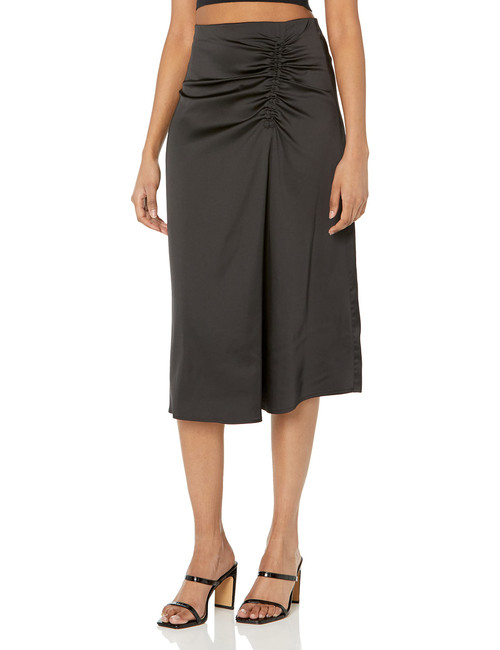 The Drop Women's Crystal Silky Midi Skirt, Black, XL