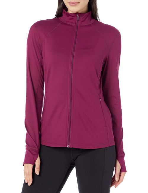 Amazon Essentials Women's Brushed Tech Stretch Full-Zip Jacket (Available in Plus Size), Plum, 4X