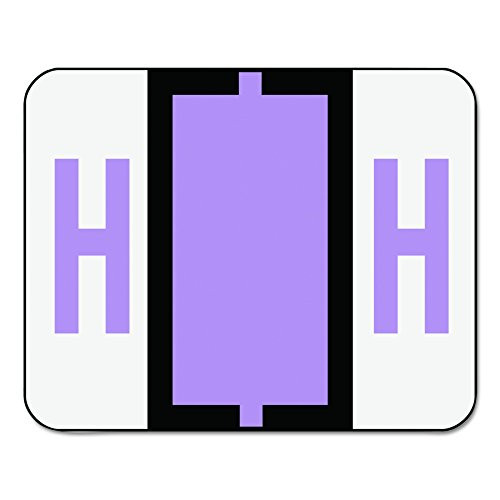Smead 67078 A-Z Color-Coded Bar-Style End Tab Labels, Letter H, Lavender, 500 per Roll