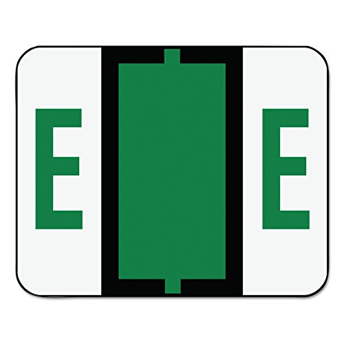 Smead 67075 A-Z Color-Coded Bar-Style End Tab Labels, Letter E, Dark Green, 500 per Roll