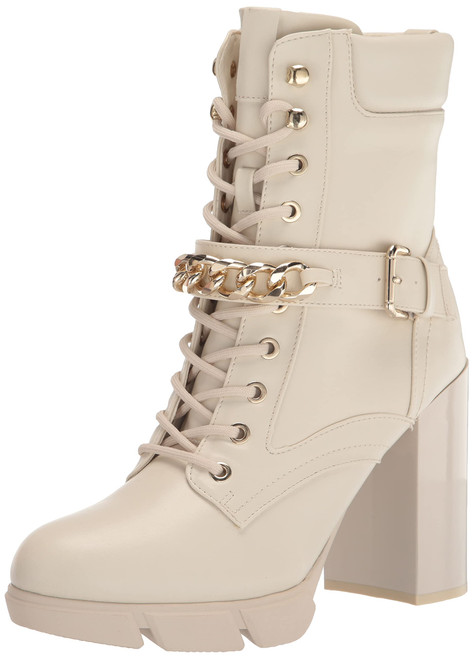 Nine West Women's VILAGE Ankle Boot, Cream, 10