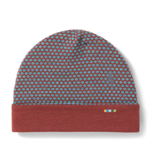 Smartwool Thermal Merino Wool Reversible Cuffed Beanie for Men and Women, Pecan Brown Dot, One Size
