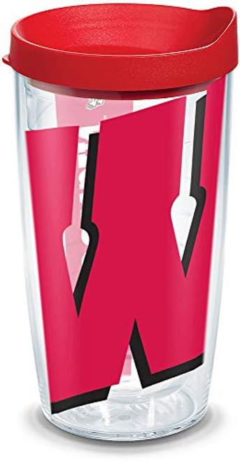Tervis 1092882 Wisconsin Badgers Colossal Tumbler with Wrap and Red Lid 16oz, Clear Tervis 1092882 Wisconsin Badgers Colossal Tumbler with Wrap and Red Lid 16oz, Clear