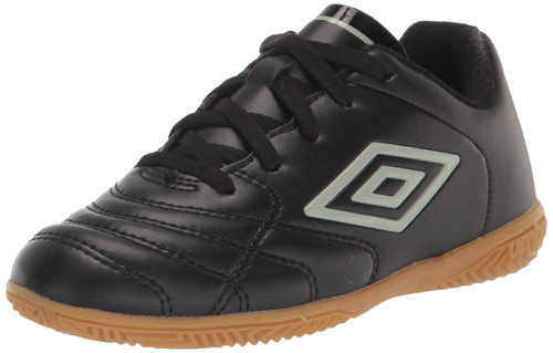 Umbro Boy's Classico XI IC Jr. Soccer Indoor Shoe, Black/Gray, 3.5 Little Kid