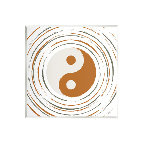 Stupell Industries Yin Yang Taijitu Symbol Spiritual Circular Stripes Wood Wall Art, Design By Martina Pavlova
