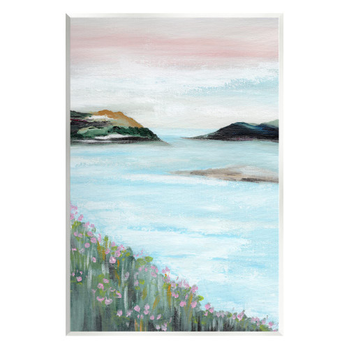Stupell Industries Rocky Lakeside Meadow Pink Blooms Wood Wall Art, Design by Nikita Jariwala