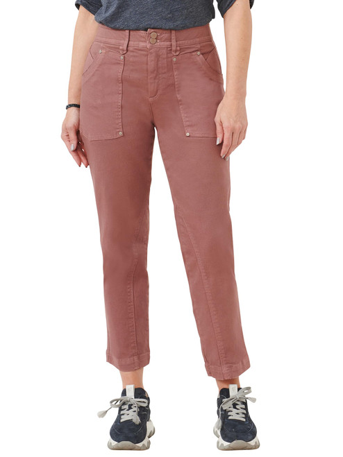 Democracy Women's Ab Solution Skyrise Double Button-Pant, Rose Taupe