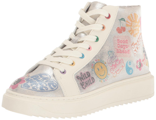 Steve Madden Girls Shoes Girls Chipper Sneaker, Silver Multi, 3 Little Kid