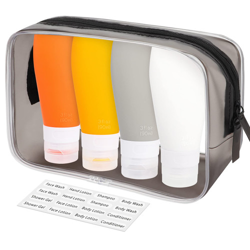 INSFIT Travel Bottles for Toiletries, TSA Approved 3oz Travel Size Bottles Leak Proof Travel Containers for Toiletries, BPA Free Refillable Travel Toiletry Bottles for Shampoo Body Wash Liquids