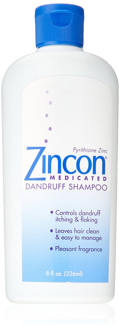 Zincon Medicated Dandruff Shampoo, 8 Fluid Ounce - Set of 3