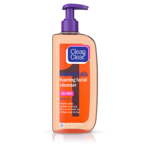 Clean & Clear Essentials Foaming Facial Cleanser, Oil-Free Daily Face Wash to Remove Dirt, Oil & Makeup, 8 fl. oz (Pack of 6)