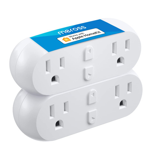 Meross WiFi Dual Smart Plug, 15A 2-in-1 Smart Outlet, Support Apple HomeKit, Siri, Alexa, Echo, Google Home and SmartThings, Voice & Remote Control, Timer, No Hub Required, 2.4G Only, 2 Pack Meross WiFi Dual Smart Plug, 15A 2-in-1 Smart Outlet, Support Apple HomeKit, Siri, Alexa, Echo, Google Home and SmartThings, Voice & Remote Control, Timer, No Hub Required, 2.4G Only, 2 Pack