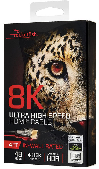 Rocketfish - 8K Ultra High Speed HDMI Certified Cable (12)