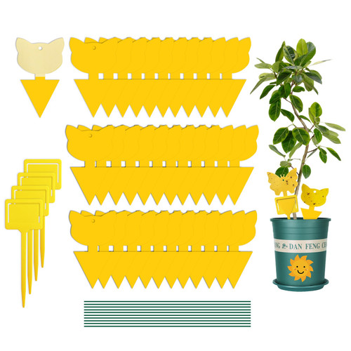 Dawhunt 36 Pack Yellow Sticky Traps for Gnats Fungus Fruit Fly Traps for Indoors Bug Thrip Catcher for Whitefly,Fungus Gnat,Mosquito and White Flying Insects