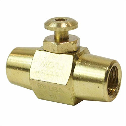 Interstate Pneumatics VBT44 - Brass Button Valve 1/4 Inch x 1/4 Inch Female NPT