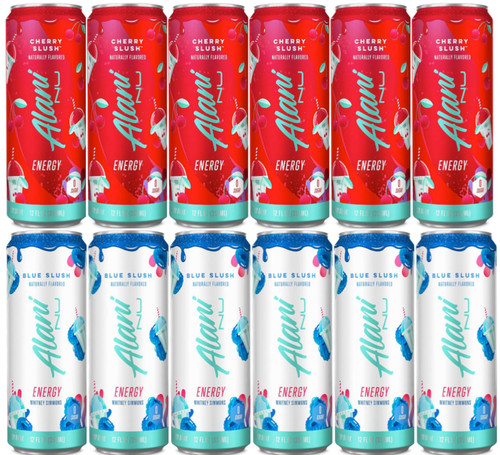Alani Nu Energy Drink - Cherry Slush and Blue Slush - 12 Pack Slush Party Variety